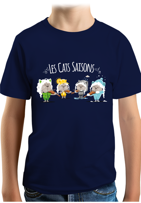 T-Shirt Garçon Les cats saisons