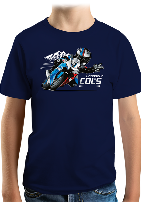 T-Shirt Garçon Chasseur cols moto personnalisé