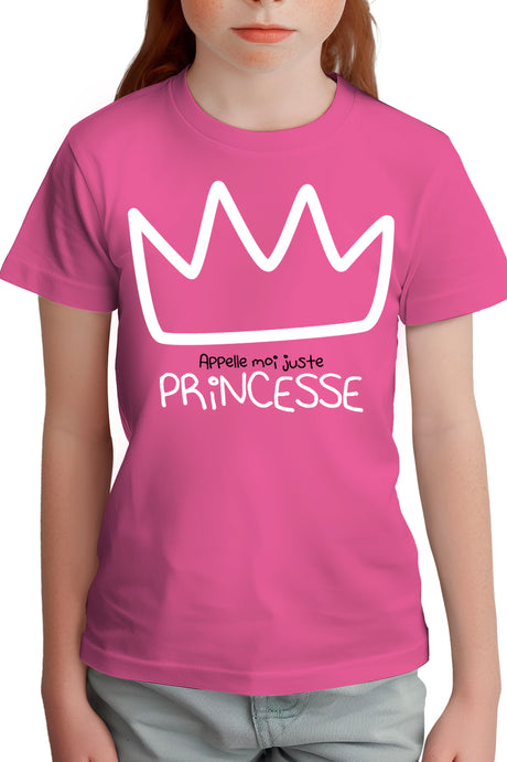 Tee-Shirt Fille Princesse Couronne appelle moi juste