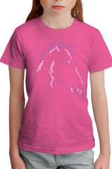 T-Shirt Fille Tête de Cheval en Strass