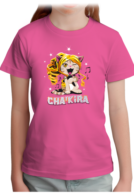 T-Shirt Fille Chat parodie de la chanteuse avec texte metal