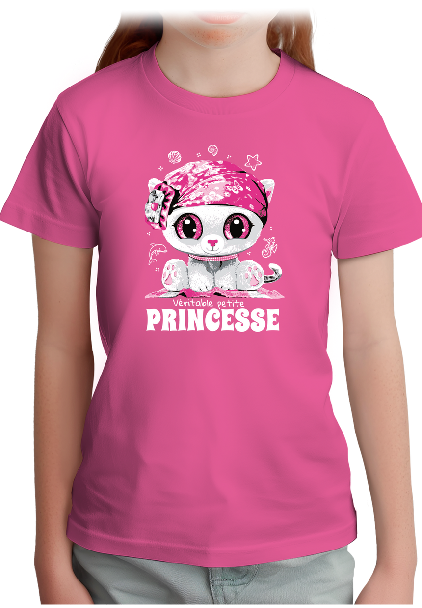 T-Shirt Fille Véritable petite princesse avec strass
