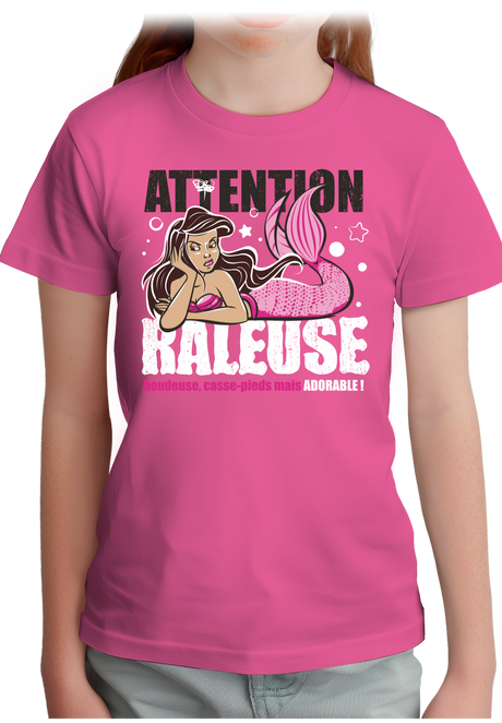 T-Shirt Fille Attention sirène râleuse