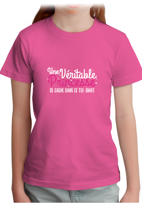 T-Shirt Fille Une véritable princesse