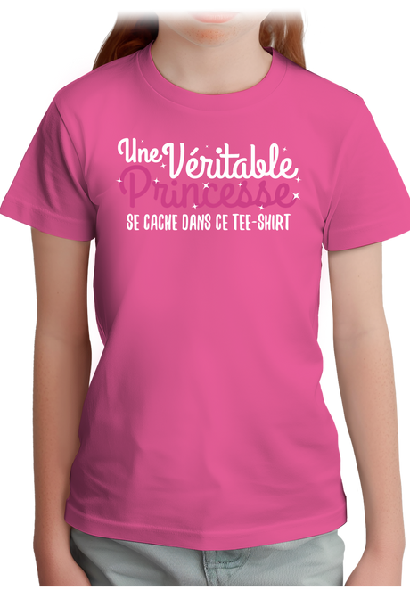 T-Shirt Fille Une véritable princesse