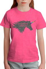 T-Shirt Fille Raimbow unicorn is coming