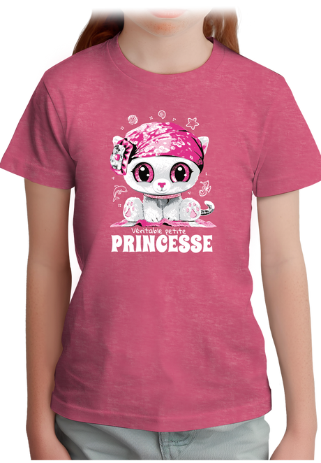 T-Shirt Fille Véritable petite princesse avec strass