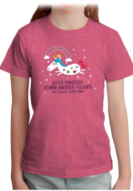 T-Shirt Fille Licorne magique en strass et paillette