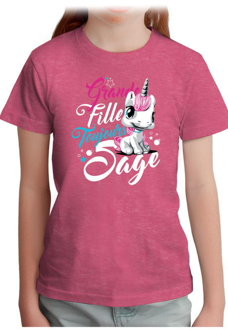 T-Shirt Fille Licorne toujours sage