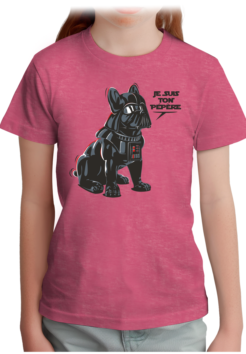 T-Shirt Fille Chien Je suis ton Pépère