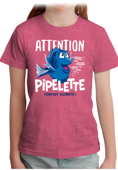 T-Shirt Fille Attention Dory poisson pipelette