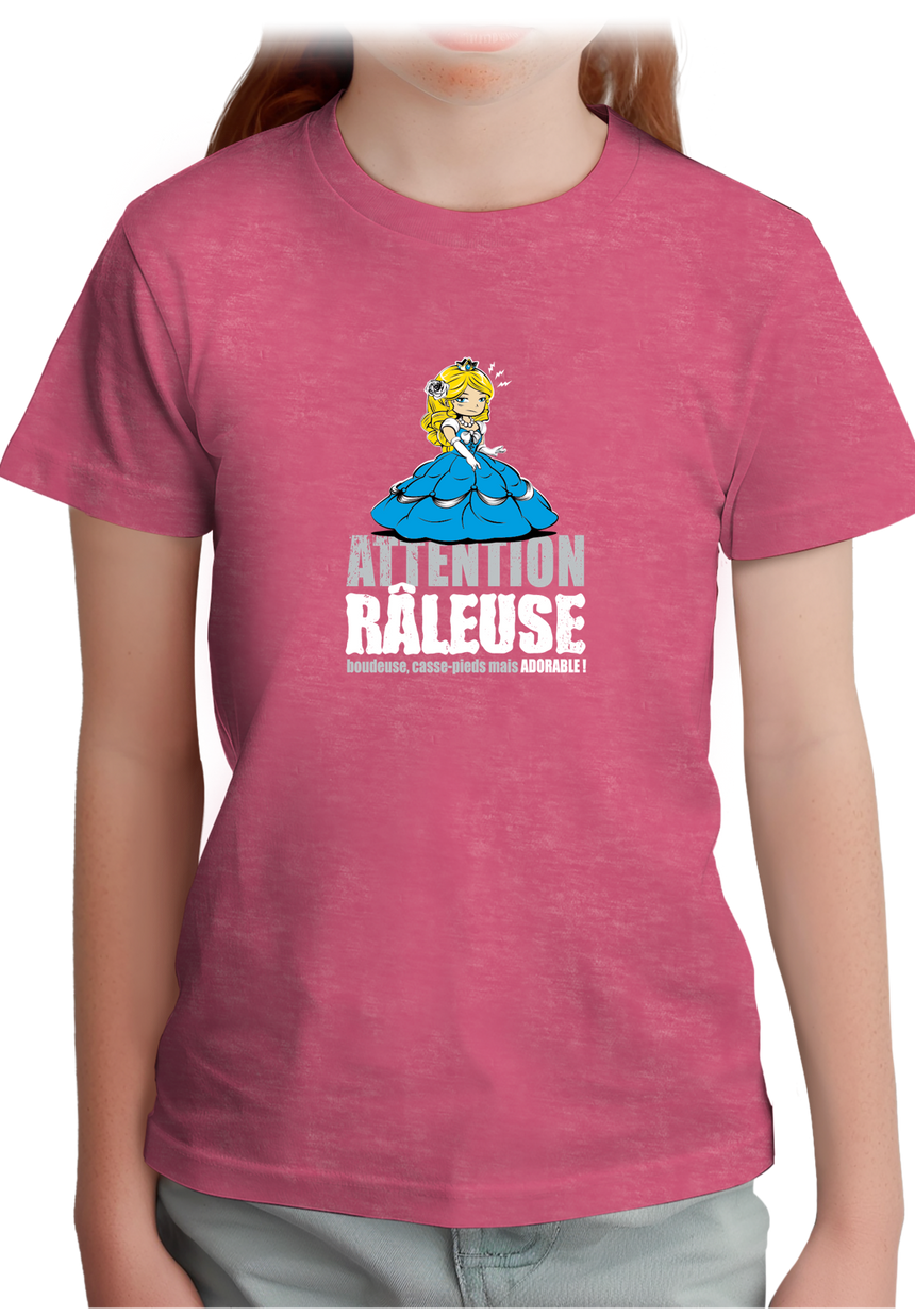 T-Shirt Fille Attention râleuse Princesse