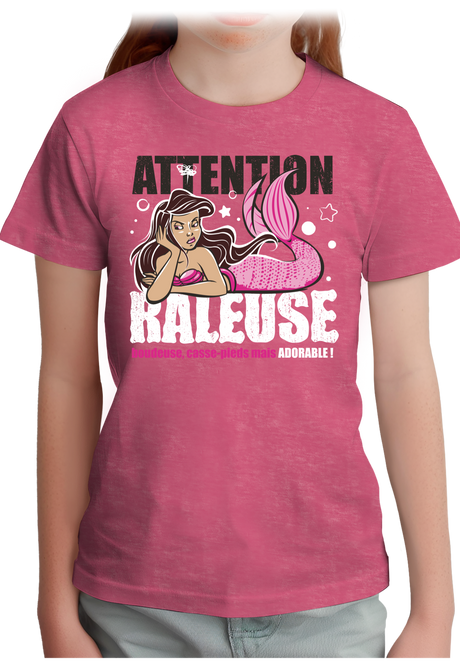 T-Shirt Fille Attention sirène râleuse