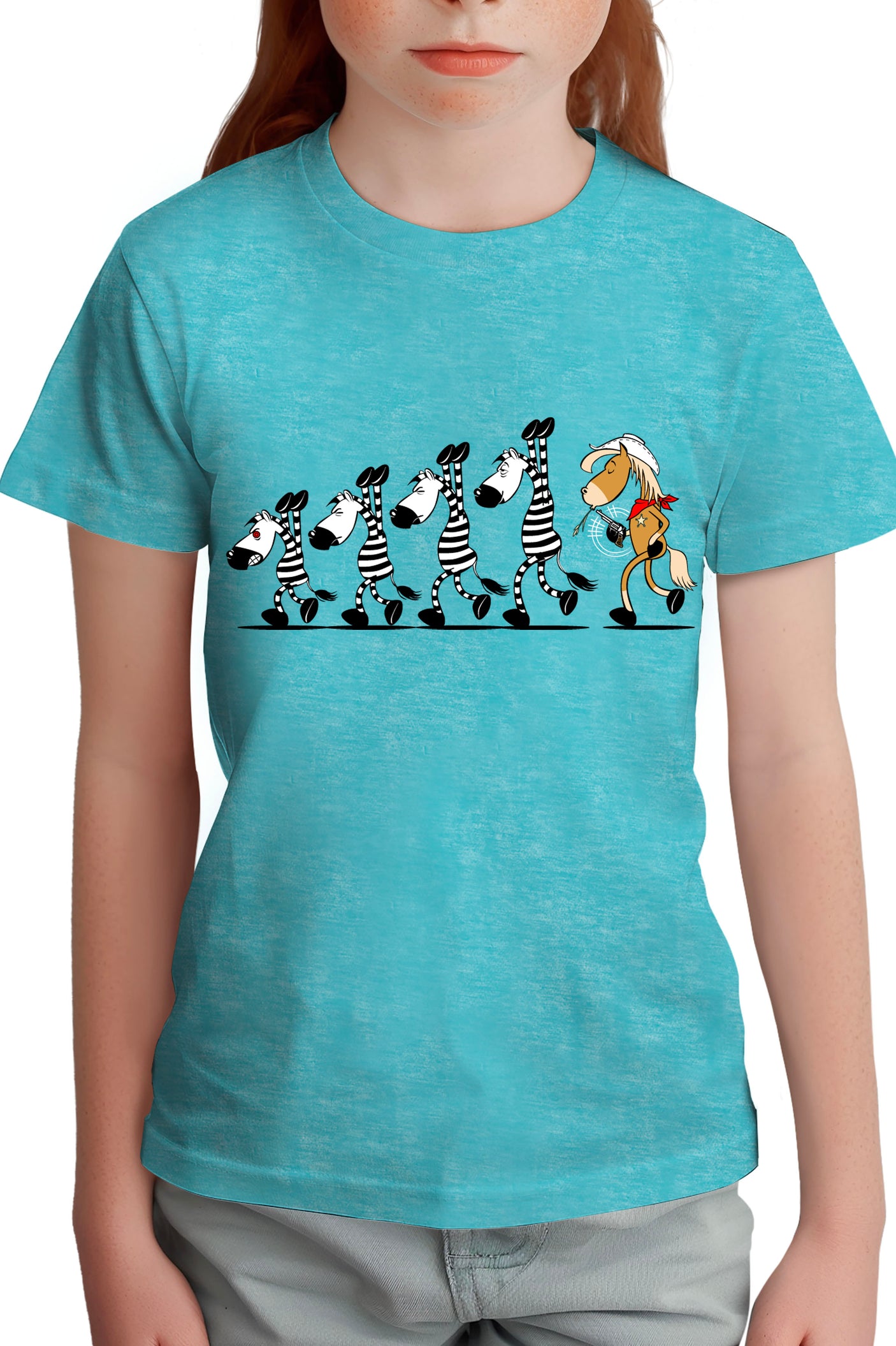 Tee-Shirt Fille Fin De Cavale zebre et cheval