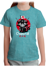 T-Shirt Fille Chat en samouraï
