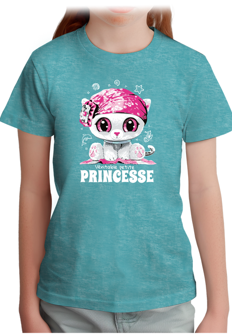 T-Shirt Fille Véritable petite princesse avec strass