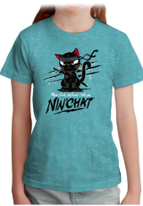 T-Shirt Fille Mon chat déchire tout c'est un ninja