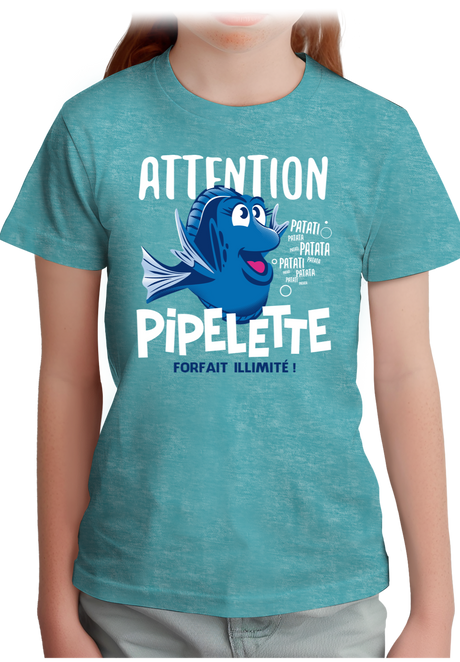 T-Shirt Fille Attention Dory poisson pipelette