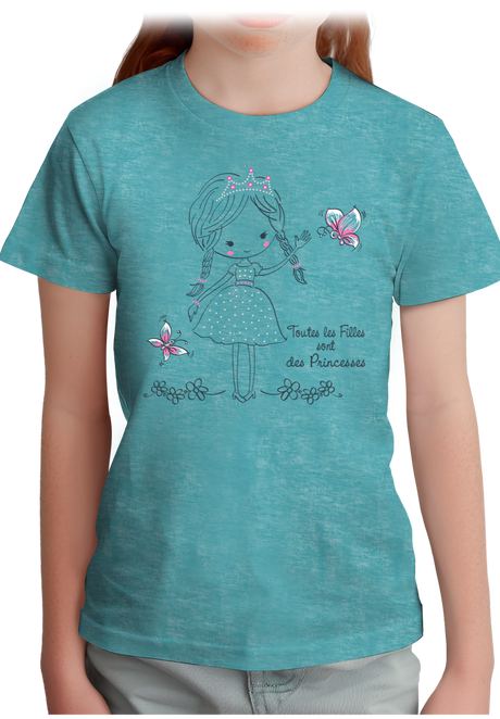T-Shirt Fille Les filles sont des princesses