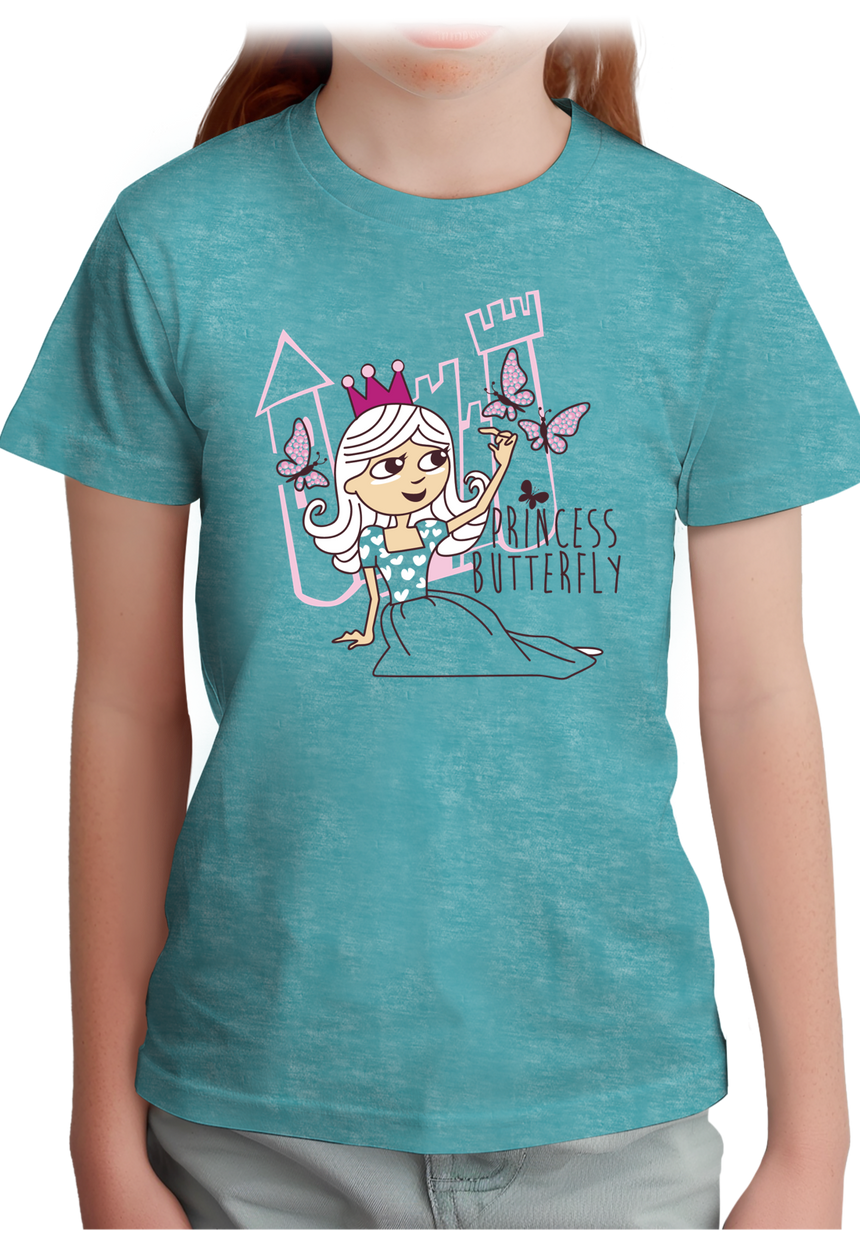 T-Shirt Fille Princesse papillon avec strass