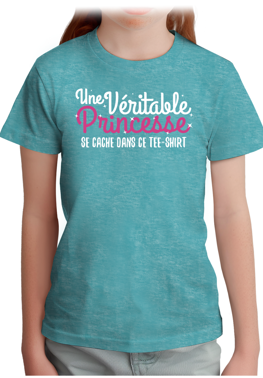 T-Shirt Fille Une véritable princesse
