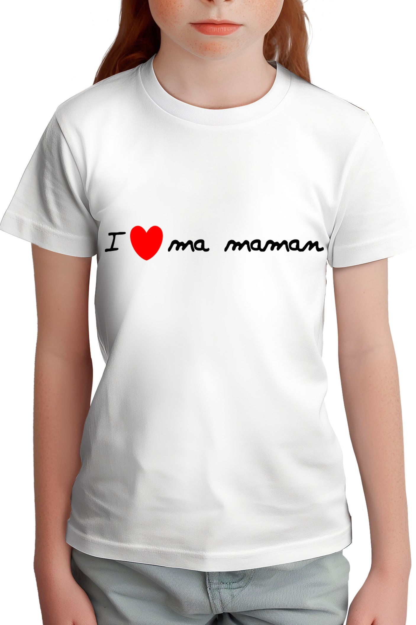Tee-Shirt Fille I Love Maman