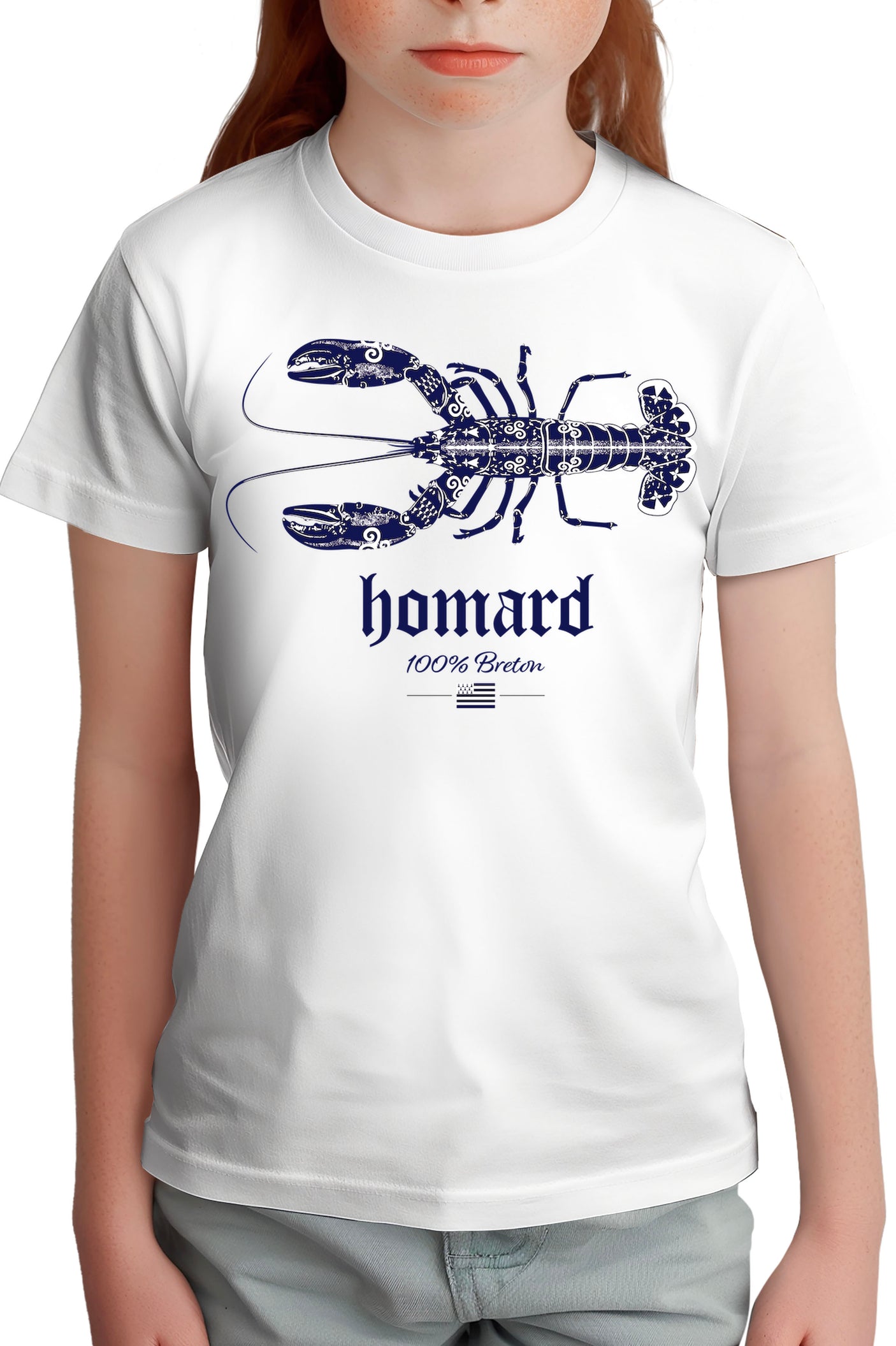 T-Shirt Fille Homard 100% breton