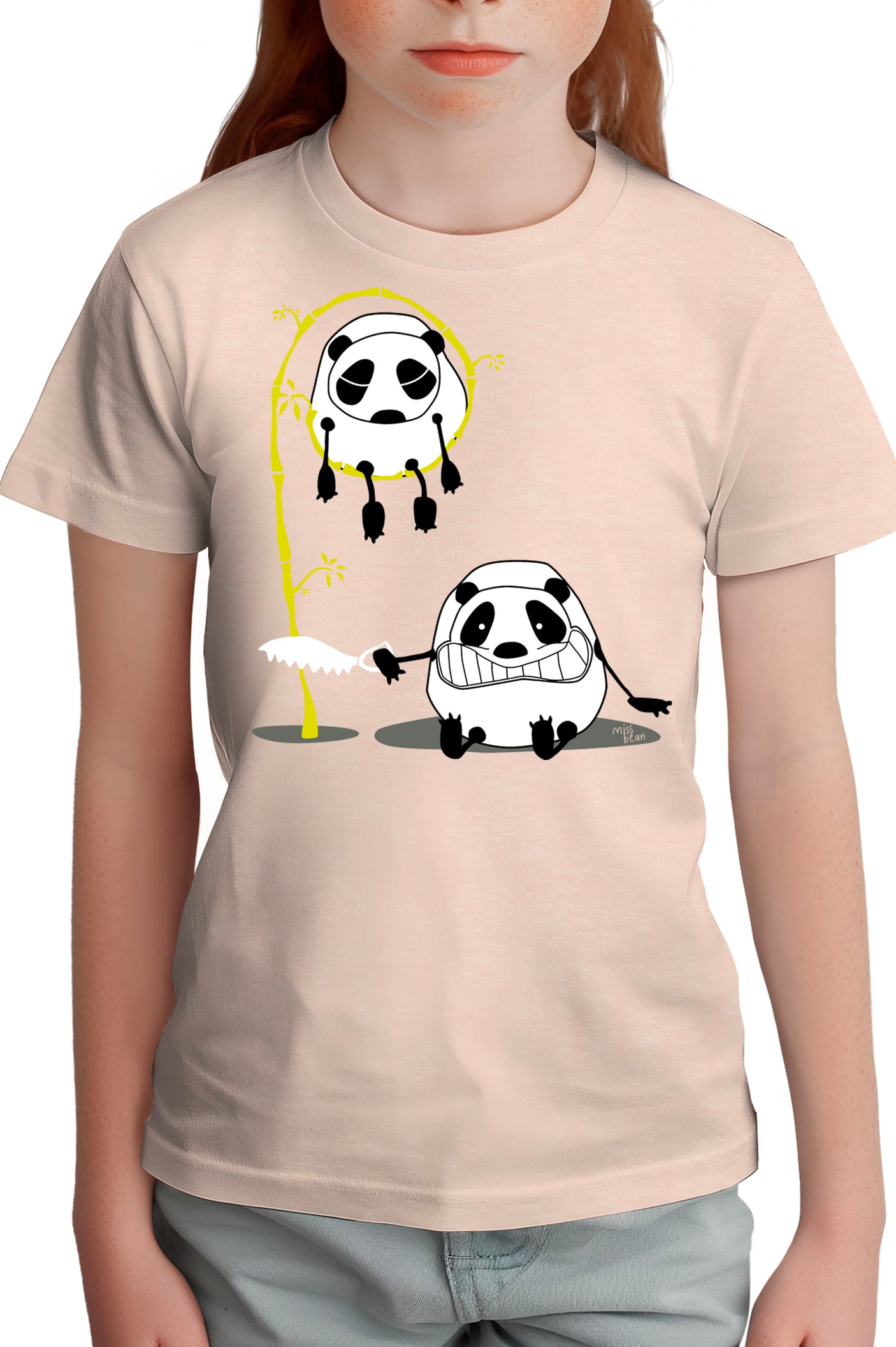 Tee-Shirt Fille Panda et bambou