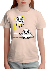 Tee-Shirt Fille Panda et bambou