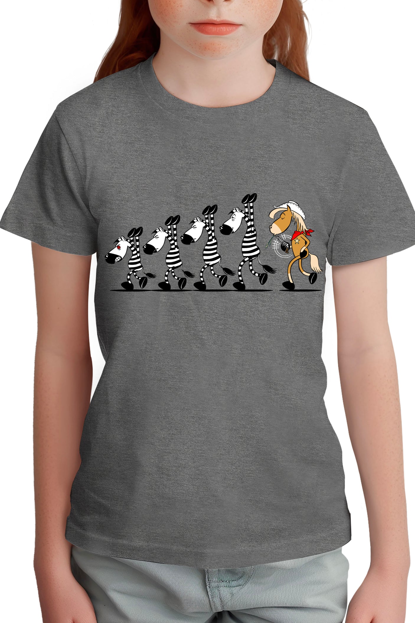 Tee-Shirt Fille Fin De Cavale zebre et cheval