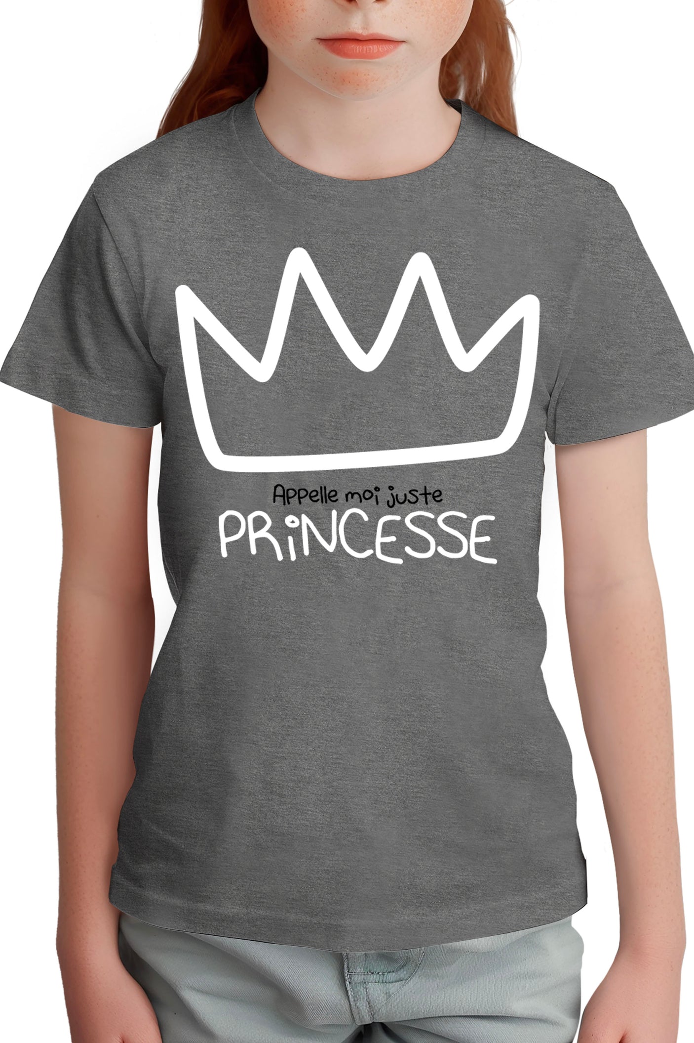 Tee-Shirt Fille Princesse Couronne appelle moi juste