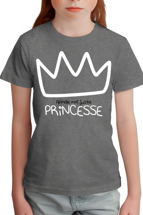Tee-Shirt Fille Princesse Couronne appelle moi juste