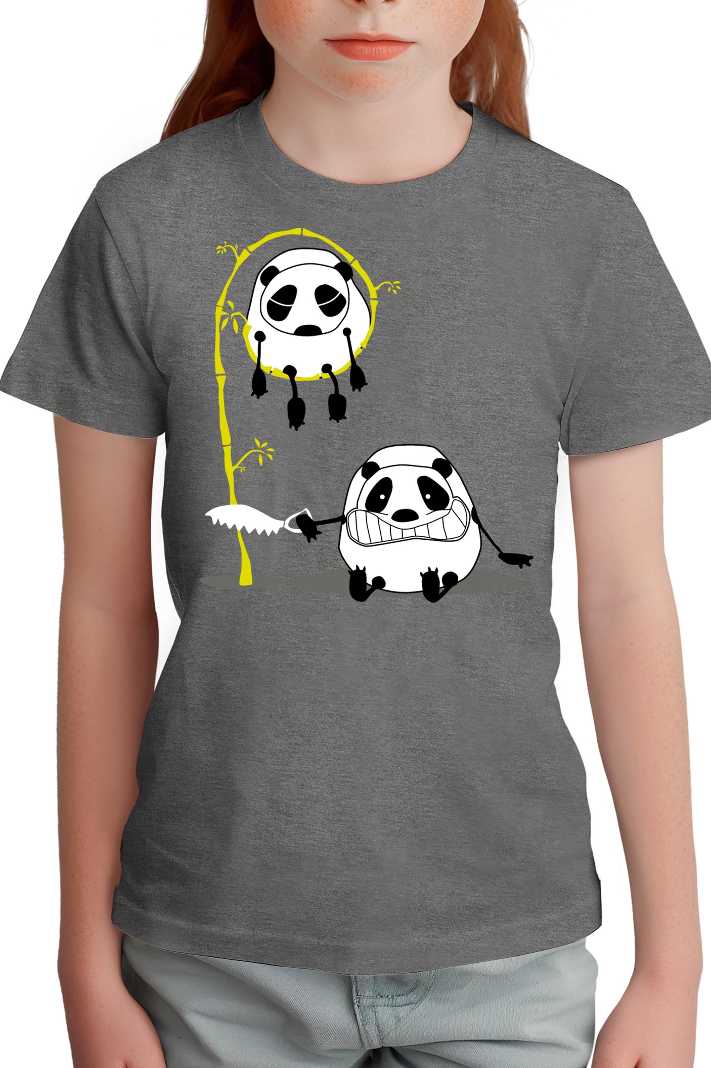 Tee-Shirt Fille Panda et bambou