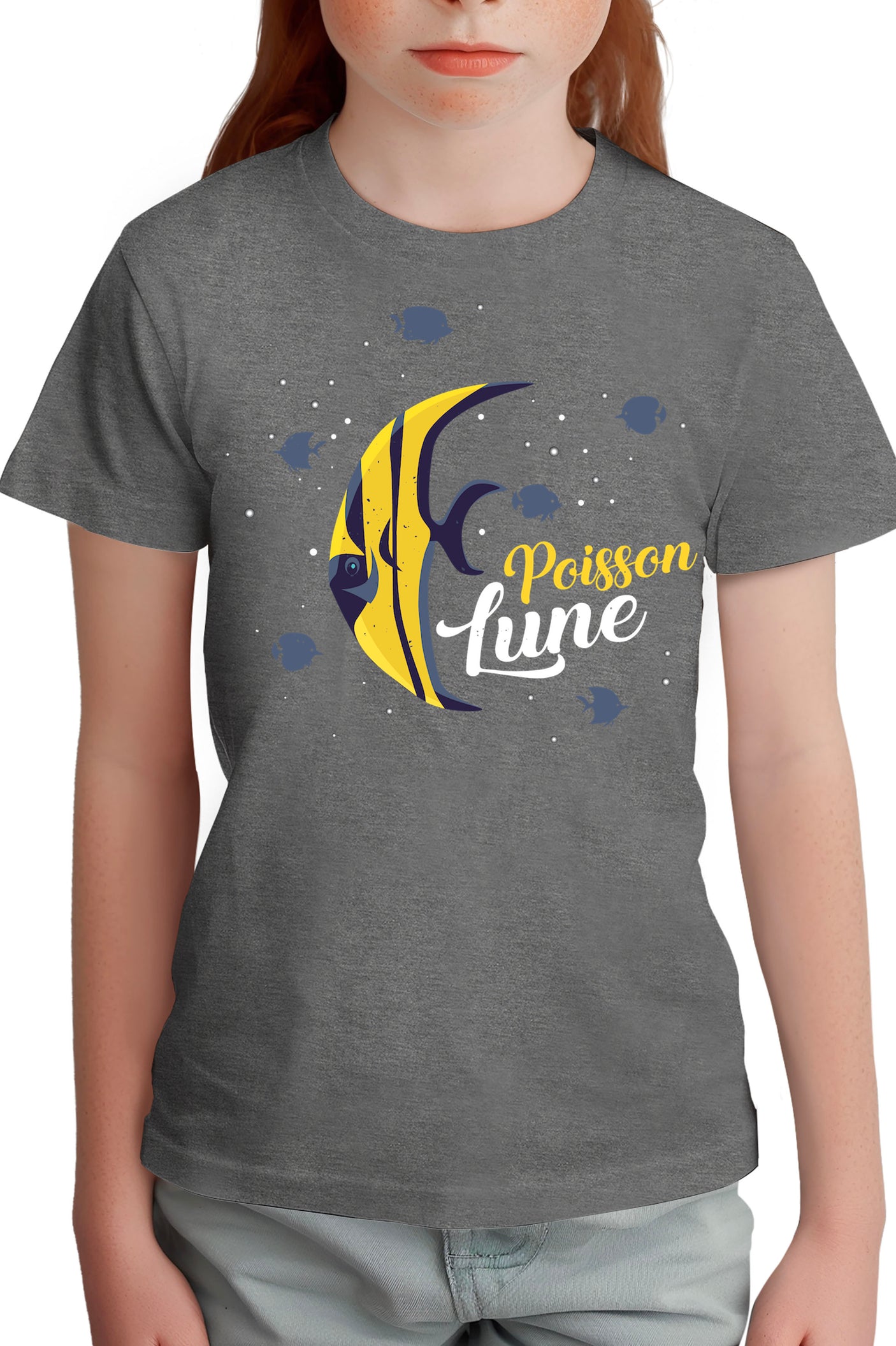 Tee-Shirt Fille Poisson lune avec strass