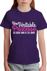 T-Shirt Fille Une véritable princesse