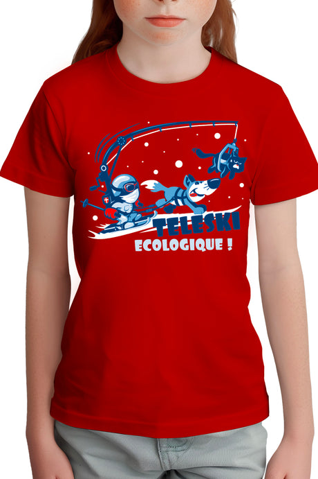 Tee-Shirt Fille Teleski écologique