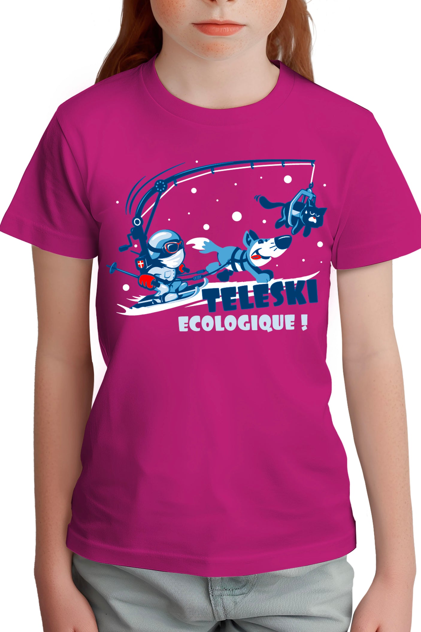 Tee-Shirt Fille Teleski écologique