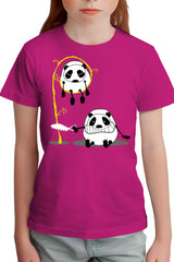 Tee-Shirt Fille Panda et bambou