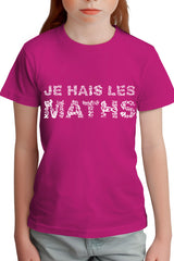 T-Shirt Fille Je Hais Les Maths