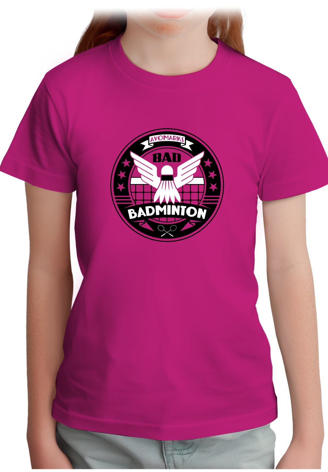 T-Shirt Fille Bad badminton university