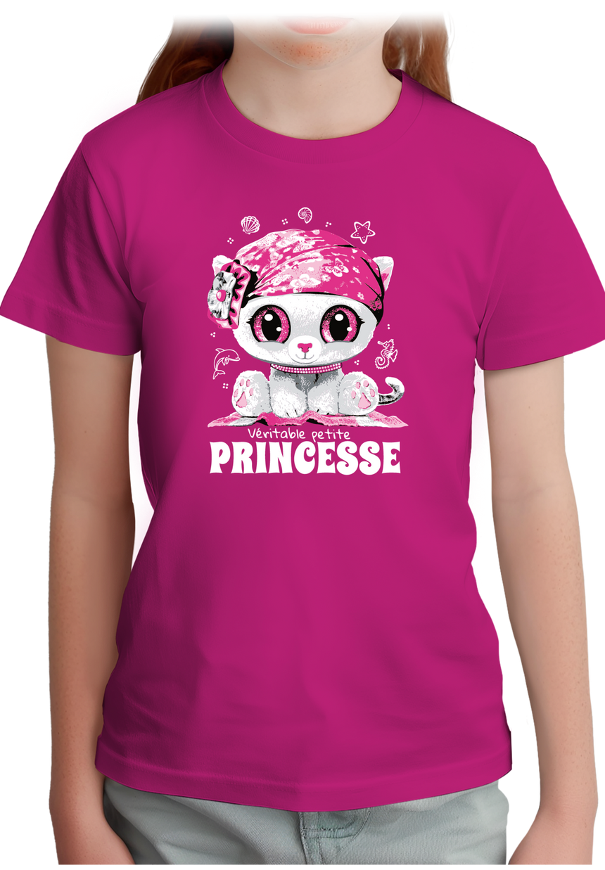 T-Shirt Fille Véritable petite princesse avec strass