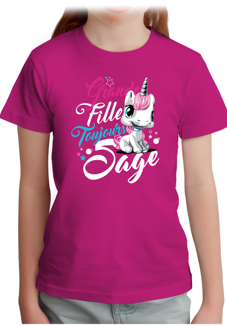 T-Shirt Fille Licorne toujours sage