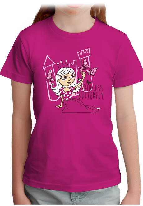 T-Shirt Fille Princesse papillon avec strass