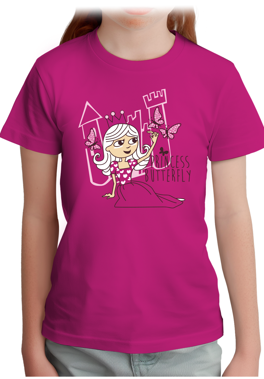 T-Shirt Fille Princesse papillon avec strass