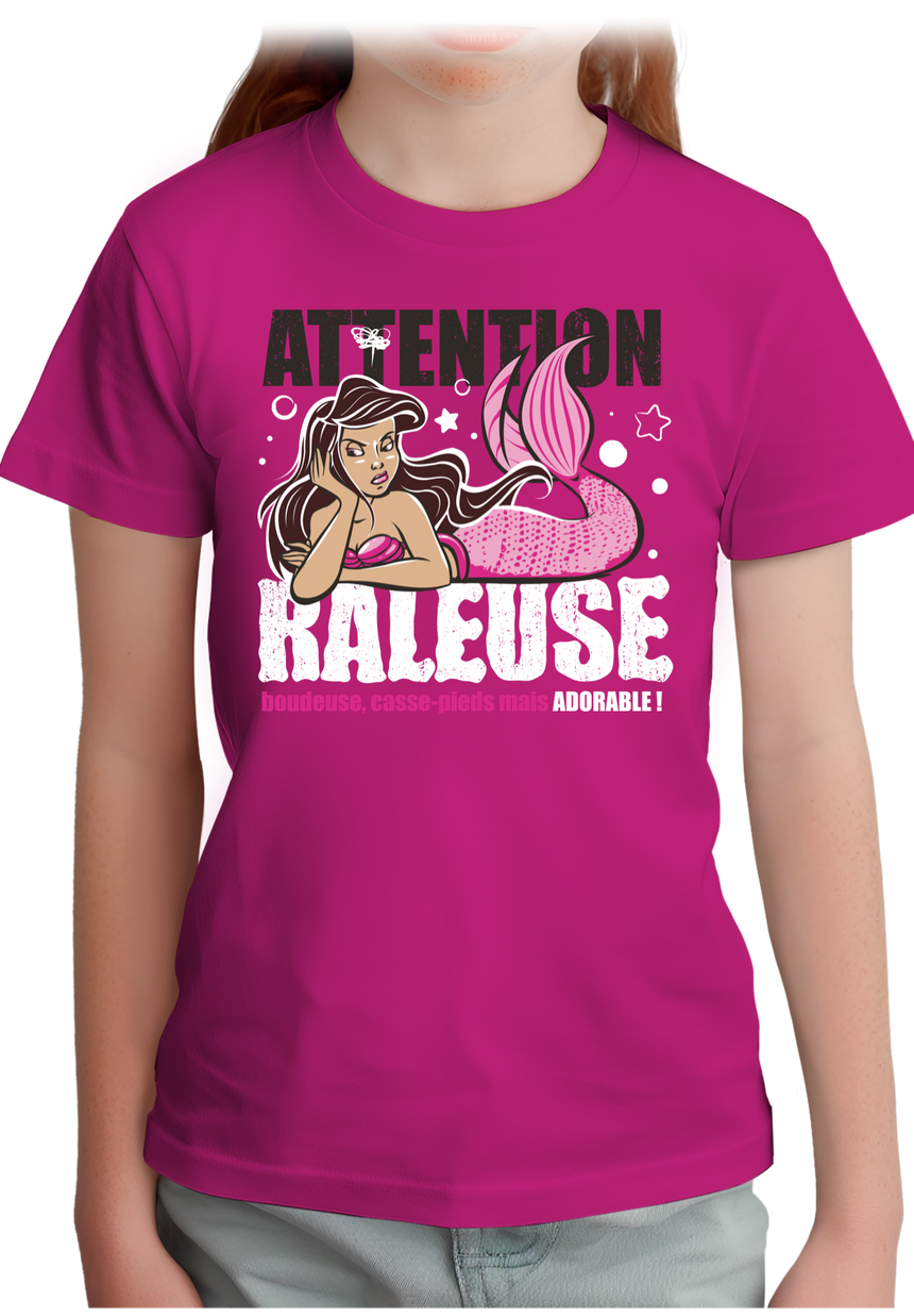 T-Shirt Fille Attention sirène râleuse