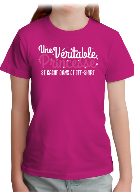 T-Shirt Fille Une véritable princesse