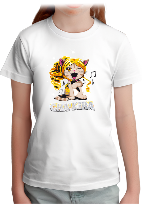 T-Shirt Fille Chat parodie de la chanteuse avec texte metal