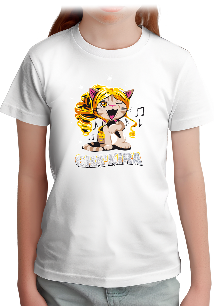 T-Shirt Fille Cha'kira, Chat chanteuse