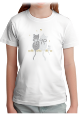 T-Shirt Fille Chat Souris Strass