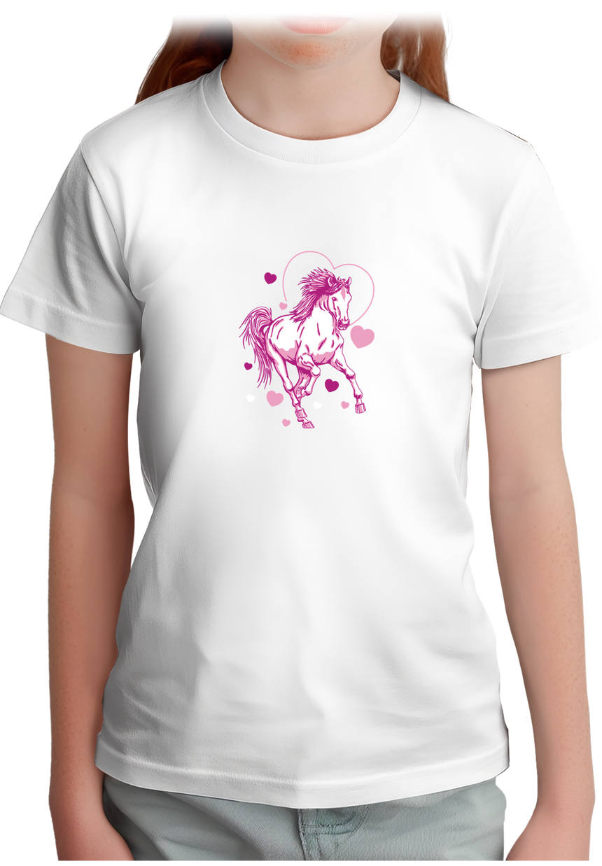 T-Shirt Fille Cheval coeur galop
